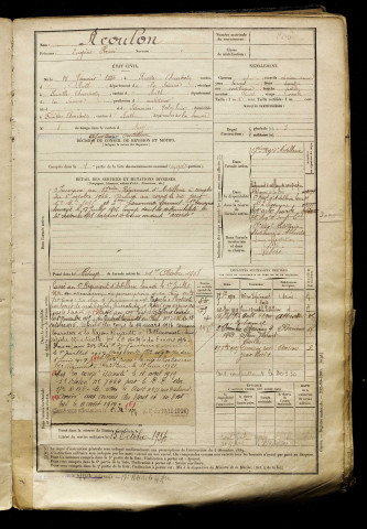 Acoulon, Eugène Henri, né le 18 janvier 1885 à Friville-Escarbotin (Somme), classe 1905, matricule n° 206, Bureau de recrutement d'Abbeville