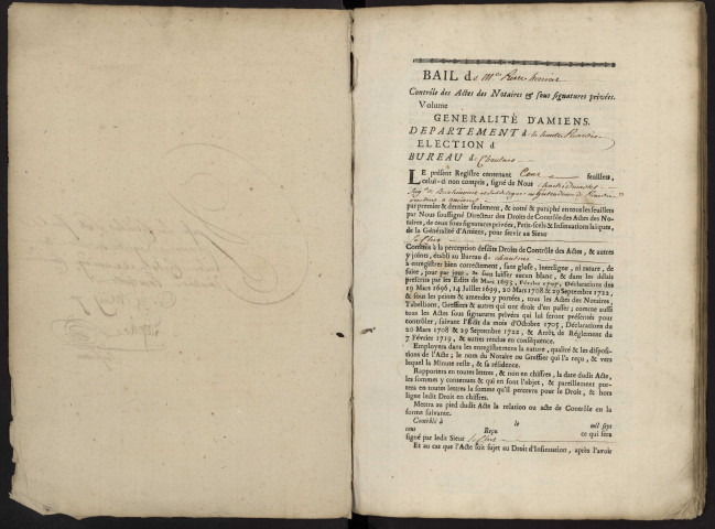 Contrôle des actes du bureau de Chaulnes pour la période du 24 janvier 1758 au 11 juin 1759