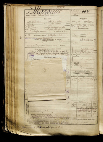 Marseille, Gaston Anthime Joseph, né le 28 juillet 1883 à Ailly-le-Haut-Clocher (Somme), classe 1903, matricule n° 664, Bureau de recrutement d'Abbeville