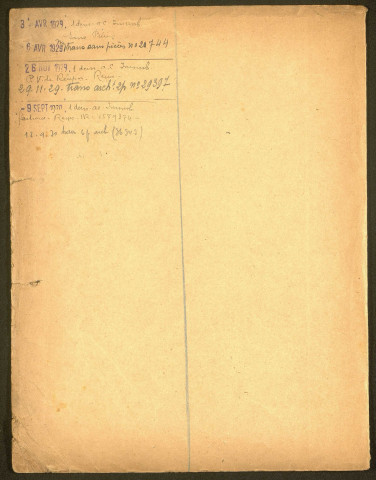 Bray-sur-Somme. Demande d'indemnisation des dommages de guerre : dossier Duclercq-Crinon