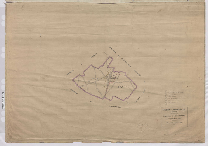 Plan du cadastre rénové - Fresnoy-Andainville : tableau d'assemblage (TA)