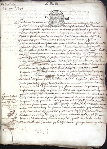 Etude de Me Jean-Baptiste Trencart à Amiens (étude n°12). Minutes de l'année 1681