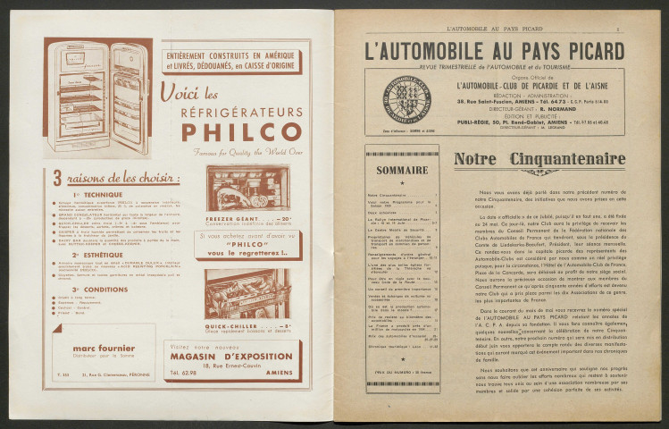 L'Automobile au Pays Picard. Revue de l'Automobile et du Tourisme. Organe officiel de l'Automobile-Club de Picardie et de l'Aisne, 379, mars 1955