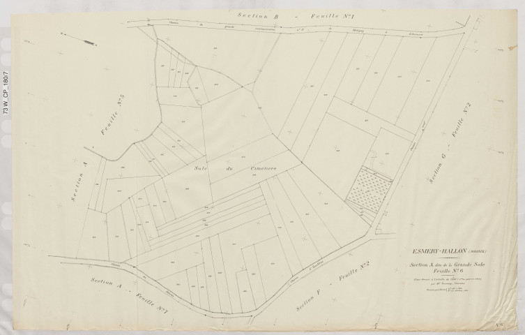 Plan du cadastre rénové - Esmery-Hallon : section A6