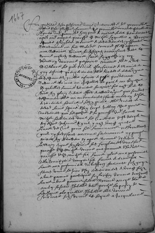 Etude de Me Nicolas Caron à Amiens (étude n°27). Minutes de l'année 1667