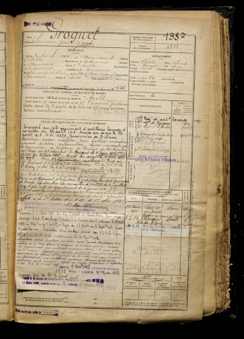 Grognet, Léandre Jean Joseph, né le 10 avril 1897 à Woincourt (Somme), classe 1917, matricule n° 1387, Bureau de recrutement d'Abbeville