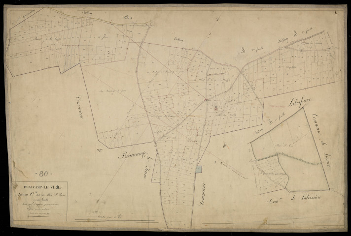 Plan du cadastre napoléonien - Beaucamps-le-Vieux (Beaucamp-le-Vieil) : Bois Saint-Pierre (Le), C