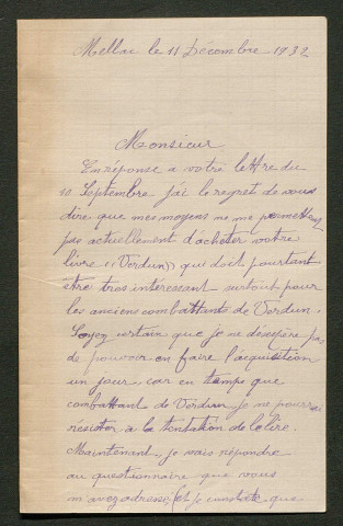 Témoignage de Laumenec, Jean-Marie et correspondance avec Jacques Péricard