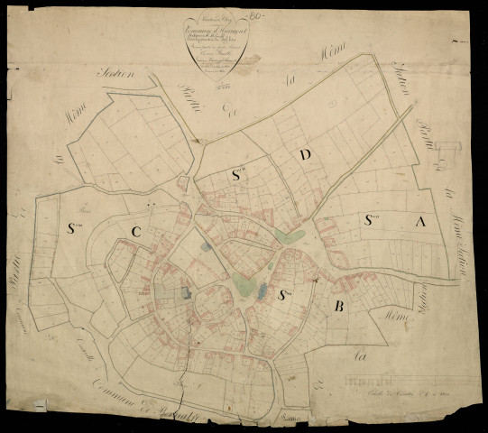 Plan du cadastre napoléonien - Hiermont : Chef-lieu (Le), A, B, C et D développées