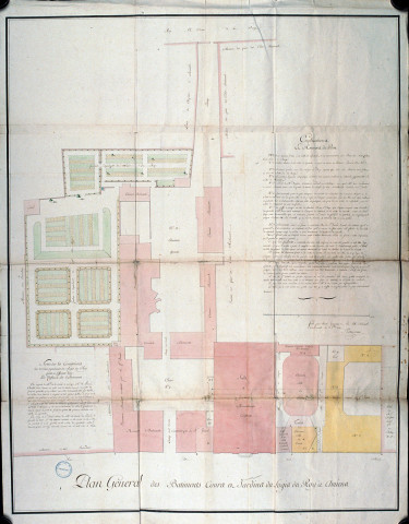 Plan général des batiments cours et jardins du logis du roy a Amiens