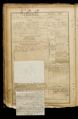 Holleville, Marie Eugène Germain, né le 28 mai 1877 à Embreville (Somme), classe 1897, matricule n° 1242, Bureau de recrutement d'Abbeville