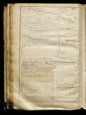 Acloque, Henri Fernand Alphonse, né le 14 décembre 1885 à Candas (Somme), classe 1905, matricule n° 1265, Bureau de recrutement d'Abbeville