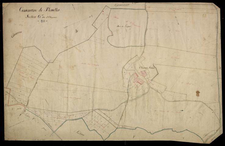 Plan du cadastre napoléonien - Flesselles : Olincourt, G
