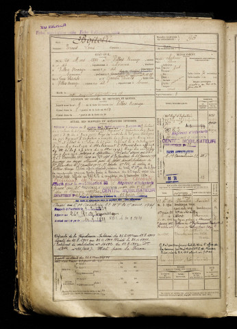 Boitelle, Ernest Louis, né le 20 mars 1892 à Villers-Bocage (Somme), classe 1912, matricule n° 96, Bureau de recrutement d'Amiens