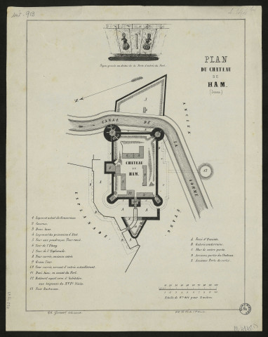 Plan du château de Ham (Somme)