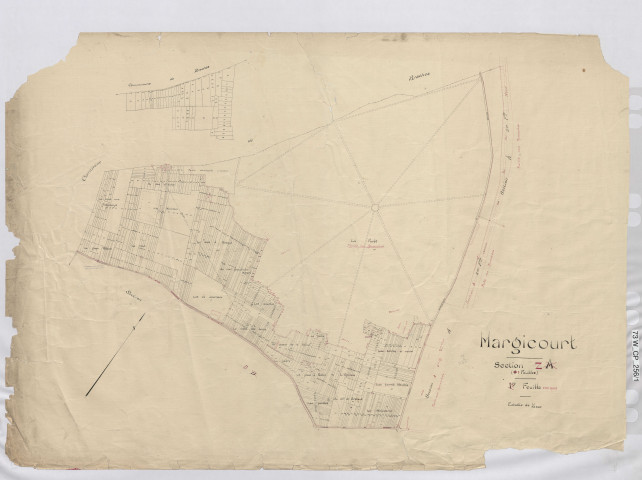 Plan du cadastre rénové - Hargicourt : section Z