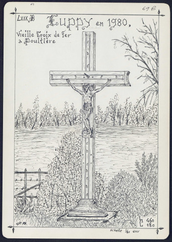 Huppy en 1980 : vieilles croix de fer à Poultière - (Reproduction interdite sans autorisation - © Claude Piette)