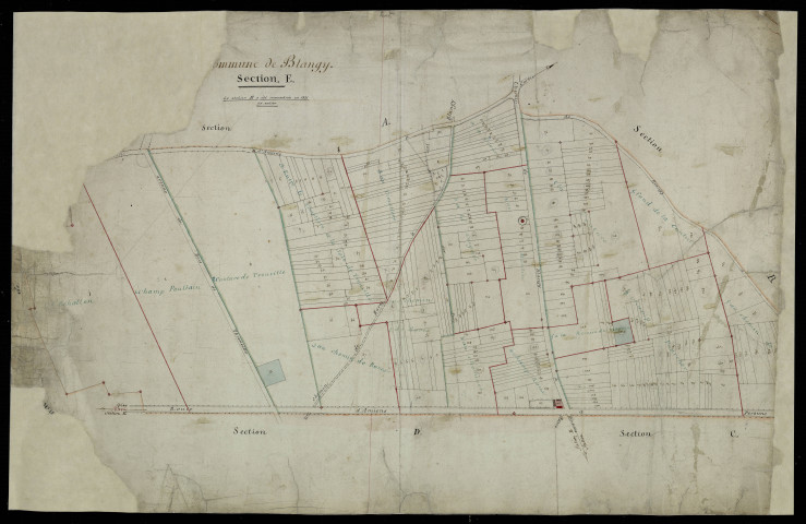 Plan du cadastre napoléonien - Blangy-Tronville (Blangy) : E