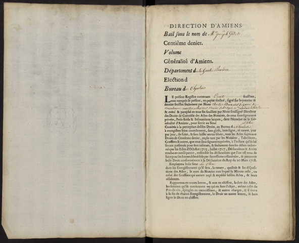 Centième denier du bureau de Chaulnes pour la période du 3 mai 1753 au 15 avril 1756
