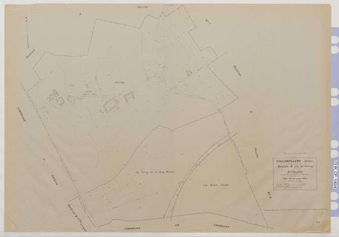 Plan du cadastre rénové - Coulonvillers : section A3