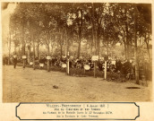 Vue du cimetière et des tombes des victimes de la bataille livrée le 27 novembre 1870 sur le territoire de cette commune