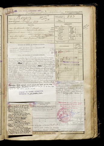 Hoyez, Edgard Georges Edouard Joseph, né le 29 décembre 1895 à Amiens (Somme), classe 1915, matricule n° 883, Bureau de recrutement d'Amiens