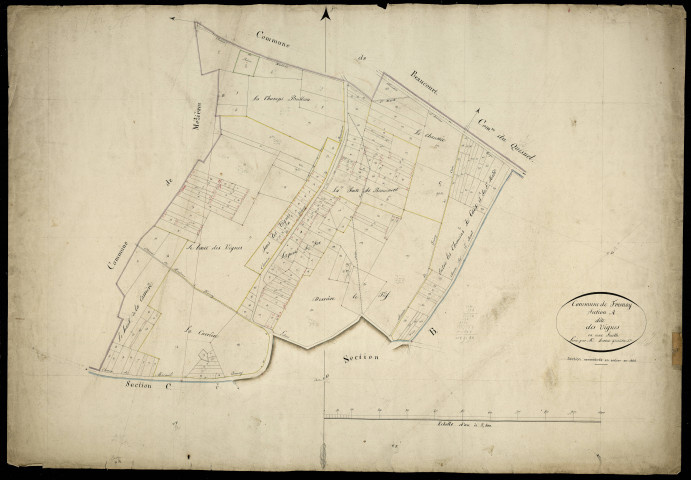 Plan du cadastre napoléonien - Fresnoy-en-Chaussée (Fresnoy) : Vignes (Les), A