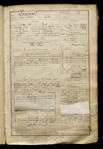 Pruvost, Lucien Adolphe , né le 06 juillet 1884 à Berck (Pas-de-Calais), classe 1904, matricule n° 1179, Bureau de recrutement d'Abbeville
