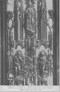 Cathédrale - Stalles du Choeur - 10è série, n° 4 - Intérieur de la jouée A - Marie foulant aux pieds le démon - Adam et Eve après leur chute