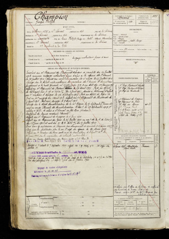 Champion, Georges Philippe, né le 20 février 1897 à Saint-Donat-sur-l'Herbasse (Drôme), classe 1917, matricule n° 290, Bureau de recrutement de Péronne