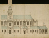 Projet d'élévation de la façade Sud du transept et du choeur de l'abbatiale Saint-Pierre de Corbie