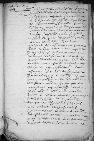 Etude de Me Antoine Limeux à Amiens (étude n°11). Minutes de l'année 1644