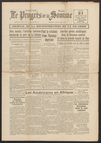 Le Progrès de la Somme, numéro 22825, 24 novembre 1942