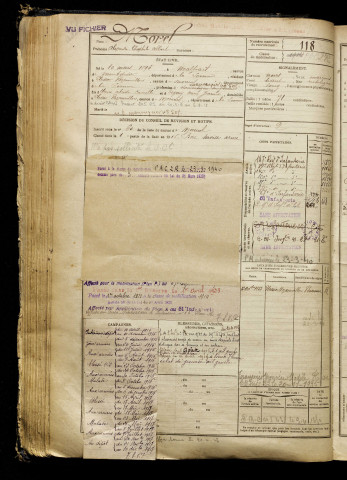Morel, Alexandre Théophile Albert, né le 10 mars 1896 à Malpart (Somme), classe 1916, matricule n° 118, Bureau de recrutement de Péronne