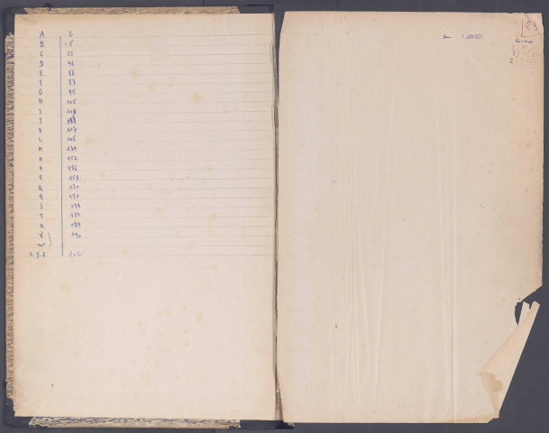 Table des successions et absences du bureau de Corbie