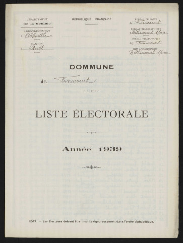 Liste électorale : Friaucourt
