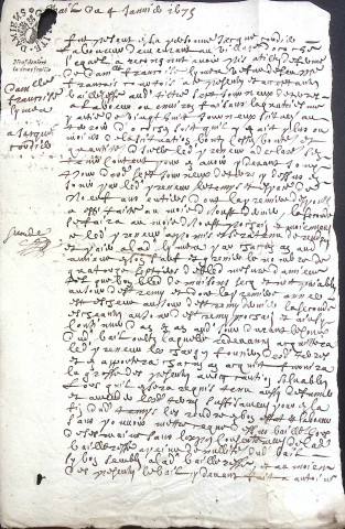 Etude de Me Antoine Limeu à Amiens (étude n°6). Minutes de l'année 1675