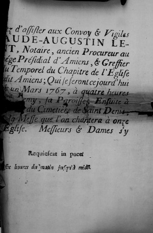 Etude de Me François Henin à Amiens (étude n°3). Minutes de l'année 1770