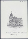 Nesle : l'église d'après un dessin de Duthoit - (Reproduction interdite sans autorisation - © Claude Piette)