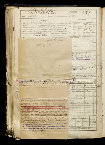 Delattre, Théophile, né le 26 octobre 1901 à Amiens (Somme), classe 1921, matricule n° 387, Bureau de recrutement d'Amiens