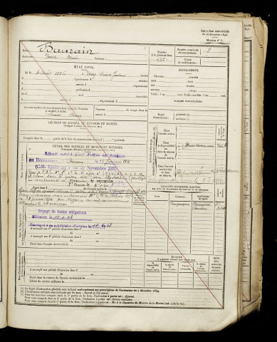 Baurain, Victor Moïse, né le 04 août 1896 à Erny-Saint-Julien (Pas-de-Calais), classe 1916, matricule n° 8, Bureau de recrutement d'Amiens