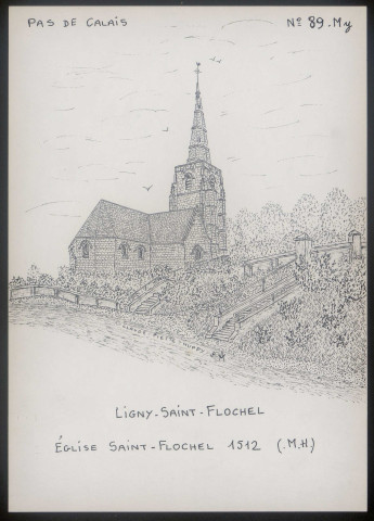 Ligny-Saint-Flochel (Pas-de-Calais) : église Saint-Flochel - (Reproduction interdite sans autorisation - © Claude Piette)