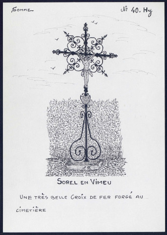 Sorel-en-Vimeu : très belle croix de fer forgé - (Reproduction interdite sans autorisation - © Claude Piette)