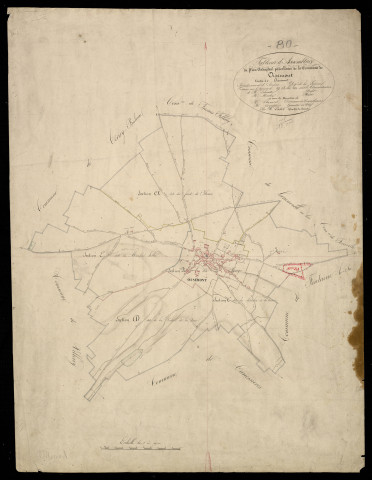 Plan du cadastre napoléonien - Oisemont : tableau d'assemblage