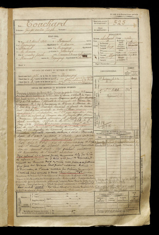 Touchard, Georges Amédée Joseph, né le 23 avril 1897 à Flixecourt (Somme), classe 1917, matricule n° 525, Bureau de recrutement d'Amiens