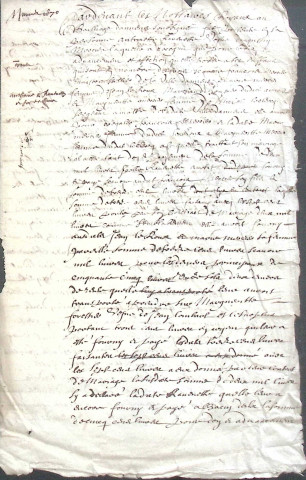 Etude de Me Antoine Ricard à Amiens (étude n°25). Minutes de l'année 1670
