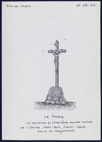 Le Parcq (Pas-de-Calais) : calvaire du cimetière - (Reproduction interdite sans autorisation - © Claude Piette)