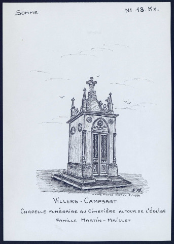 Villers-Campsart : chapelle funéraire au cimetière - (Reproduction interdite sans autorisation - © Claude Piette)