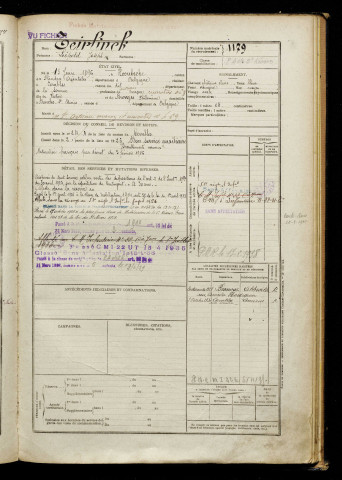 Teirlinck, Léopold Joseph, né le 13 juin 1896 à Hooubecke (Belgique), classe 1916, matricule n° 1179, Bureau de recrutement de Péronne