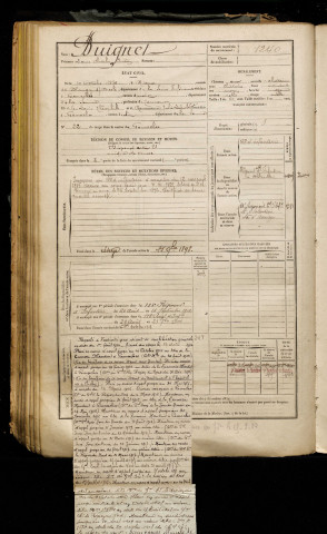 Buignet, Louis Charles Lucien, né le 10 octobre 1874 à Rieux (Seine-Maritime), classe 1894, matricule n° 1240, Bureau de recrutement d'Abbeville